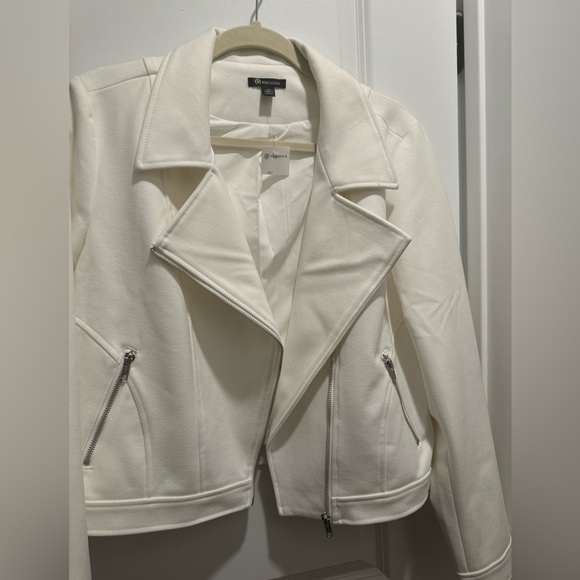 NWT White stylish biker- Moto jacket - Picture 1 of 7